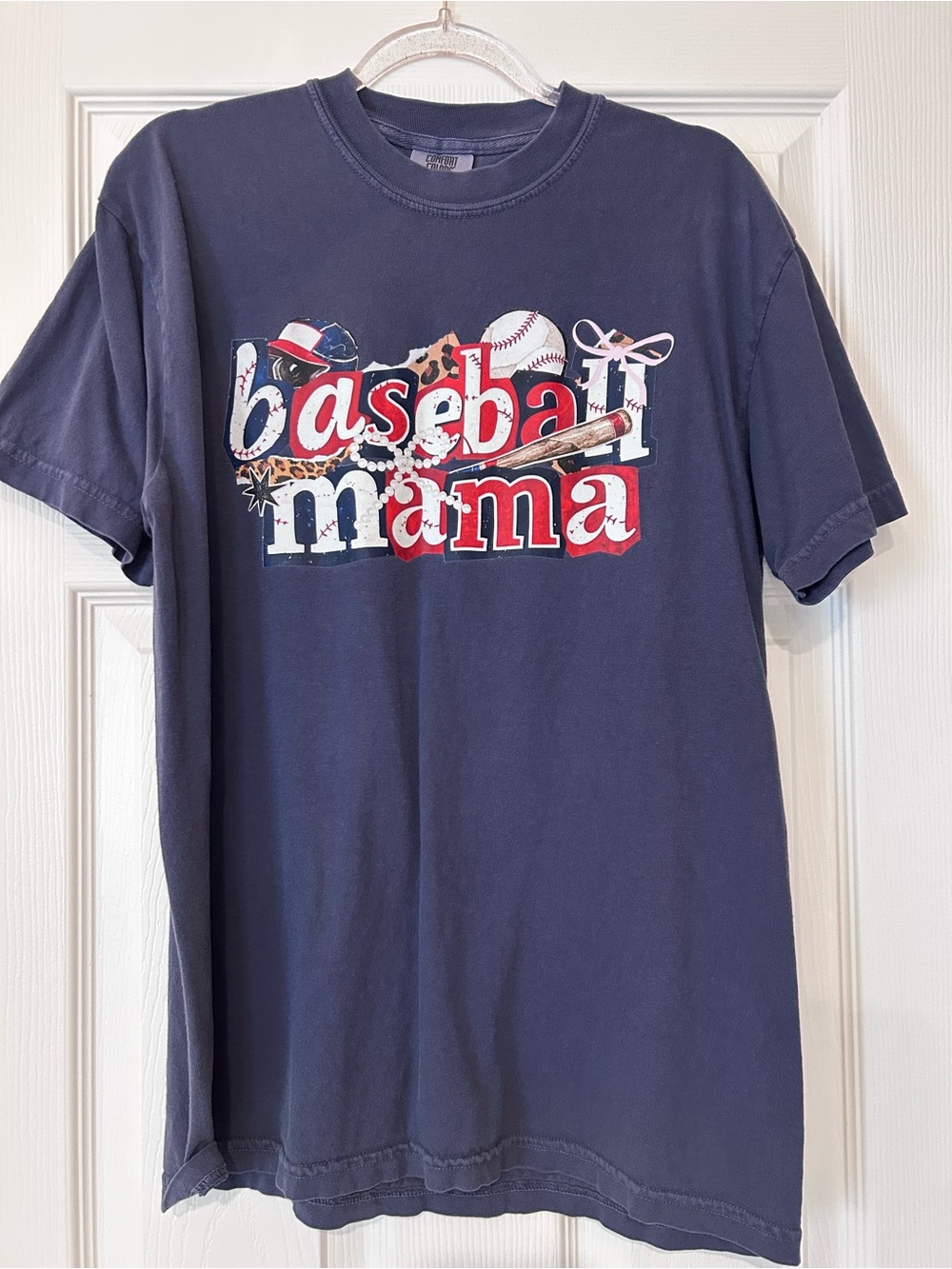 Comfort Colors Navy 'Baseball Mama' Graphic Tee